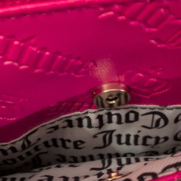 Nwt Juicy Couture Hot Pink Shoulder Bag with Gold Chain - Picture 9 of 16